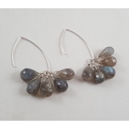 Silver earrings with Labradorite Trosje