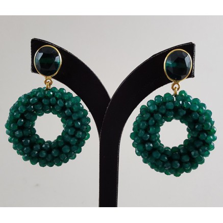 Gold -in earrings Apatite Quartz and Ring of Green Onyxen