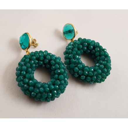 Gold -in earrings Apatite Quartz and Ring of Green Onyxen