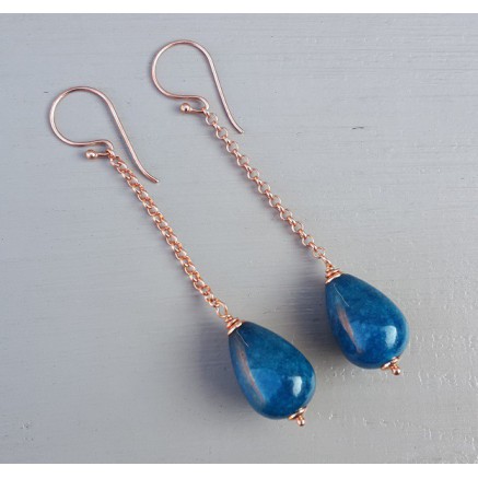 Earrings with quartzite briolet