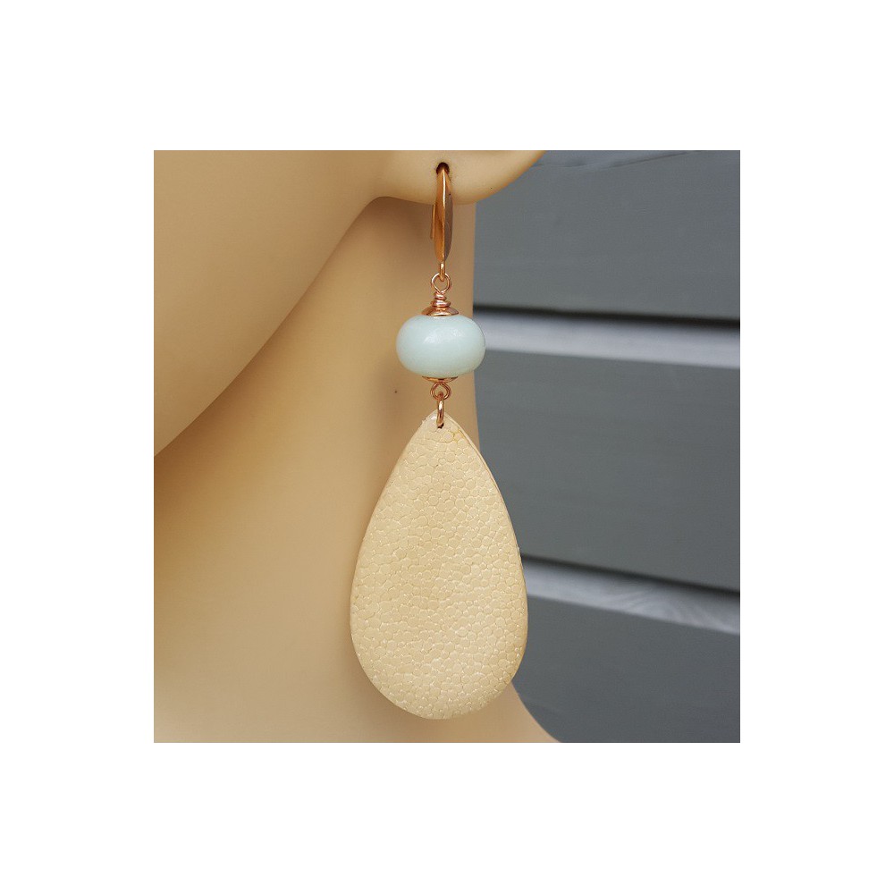 Earrings with a drop of rays and Amazonite