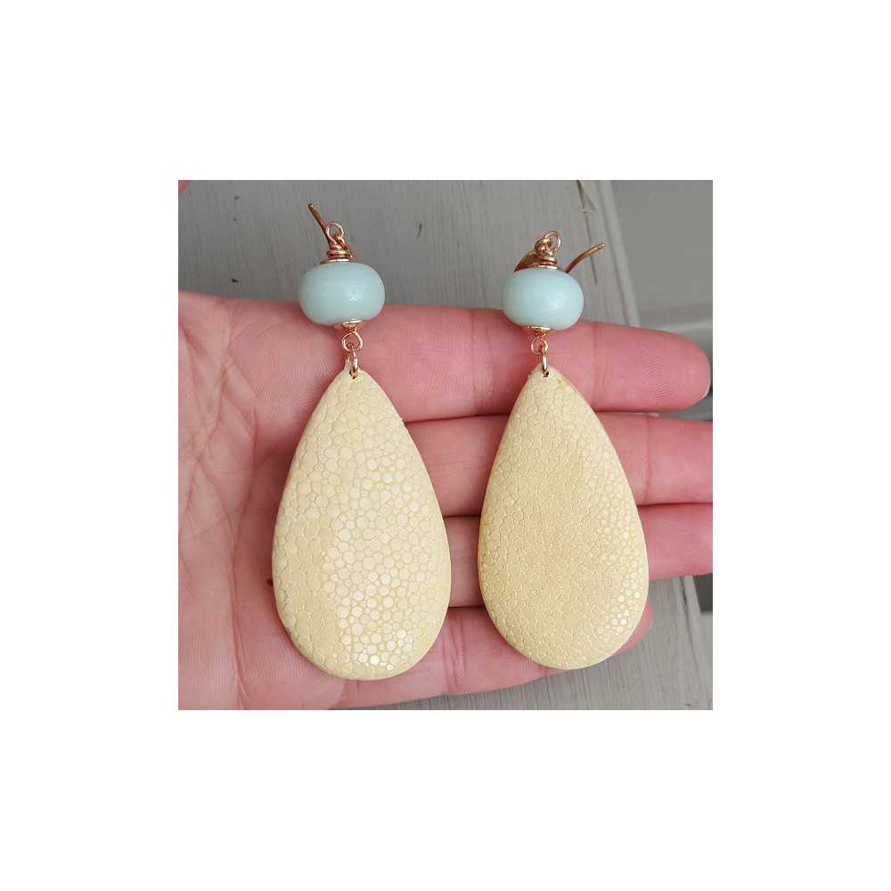 Earrings with a drop of rays and Amazonite