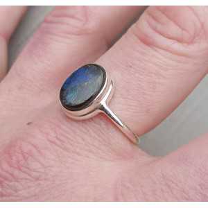 Silber ring set mit ovalen Ammoliet 18,5 mm
