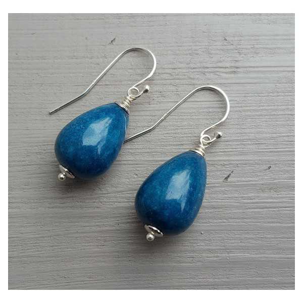 Silver earrings with Quartzite briolet